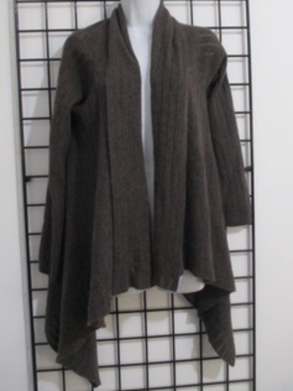 Elena Solano Brown Cashmere Long-Sleeve Cardigan